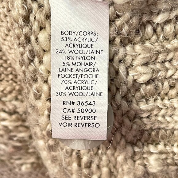 Calvin Klein Chunky Knit Cardigan Sweater Womens M Wool Mohair Cozy Fall Style - Picture 11 of 14